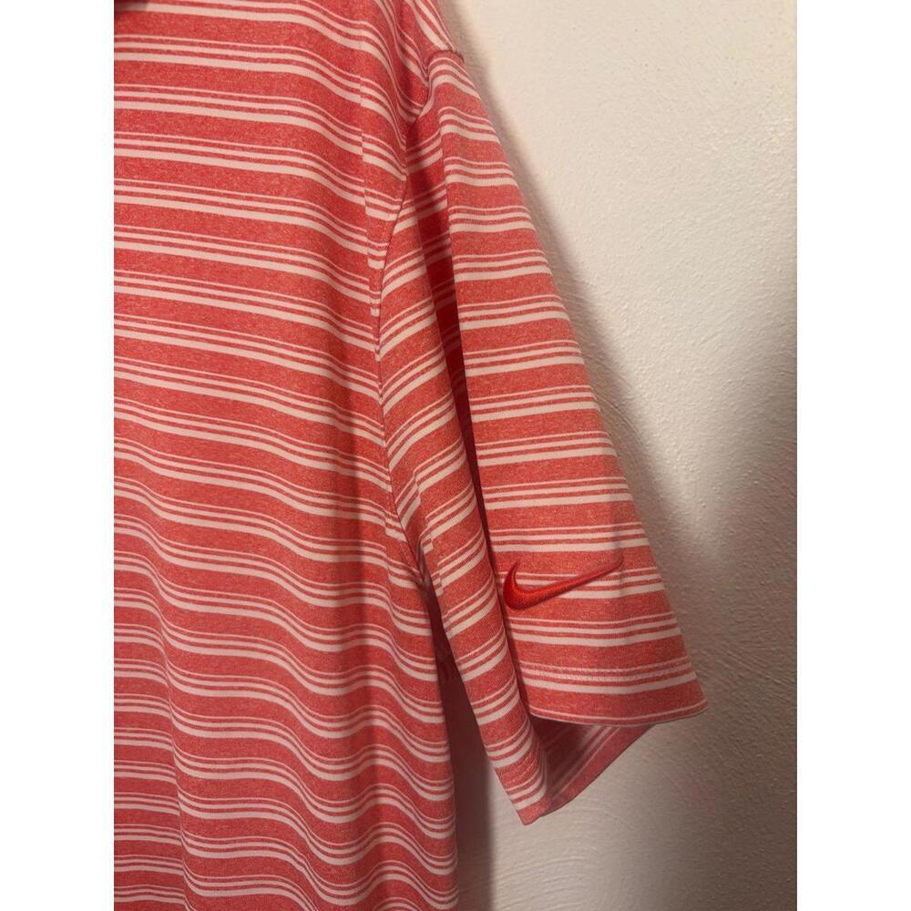 Nike Dri-Fit Red & White Stripe Polo Golf Shirt Size XL - Picture 3 of 6